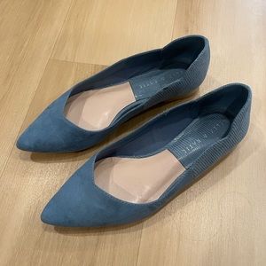 Blue Pointed Flats
